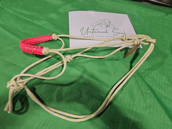 Halter – CP Custom Tack Rope, Yellow/Pink | New