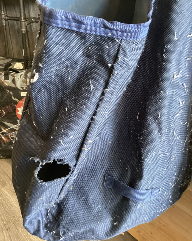 Hay Bag – Canvas, Blue (Has a Hole) | Used