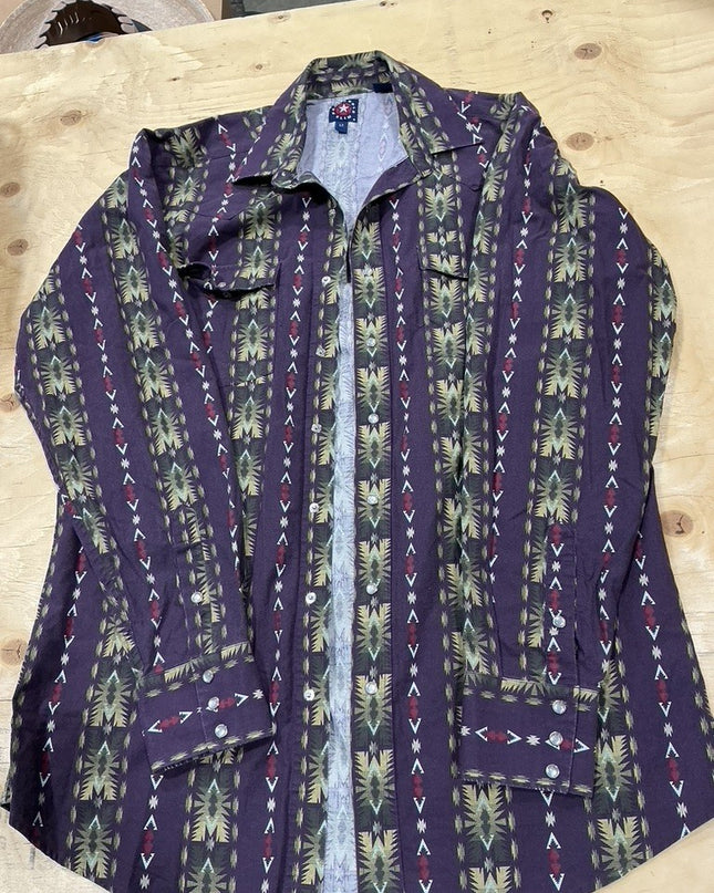 Western Top – Panhandle Slim Ladies, Plum/White/Brown, LT | Used