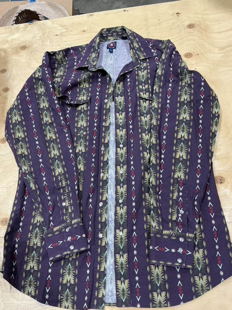 Western Top – Panhandle Slim Ladies, Plum/White/Brown, LT | Used