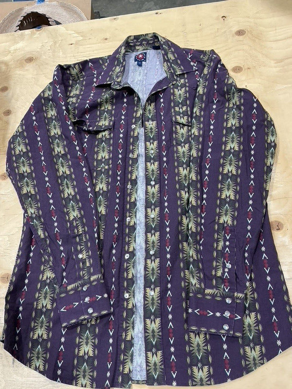 Western Top – Panhandle Slim Ladies, Plum/White/Brown, LT | Used