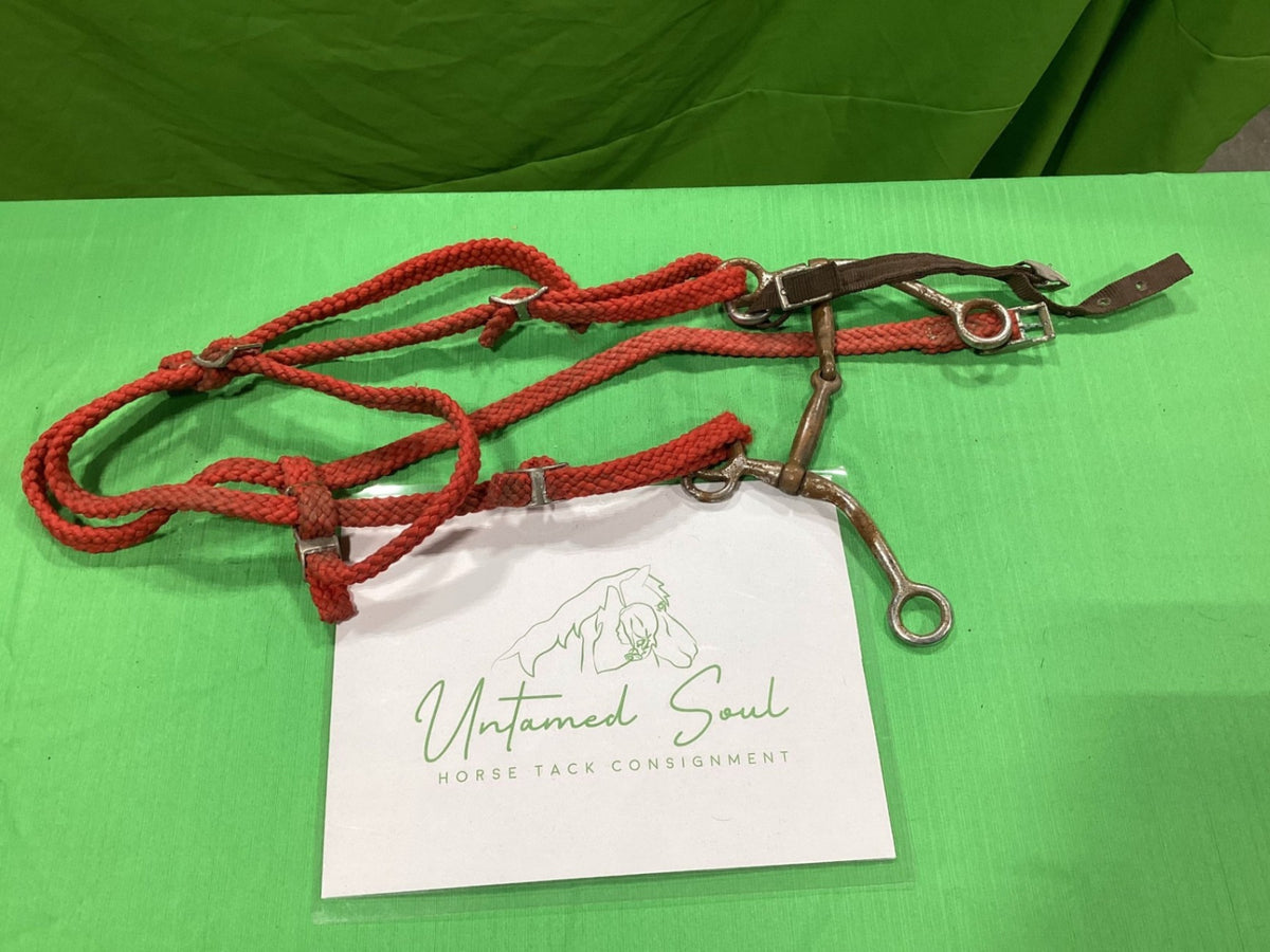 Western Headstall & Bit – 5" with Red Reins | Used