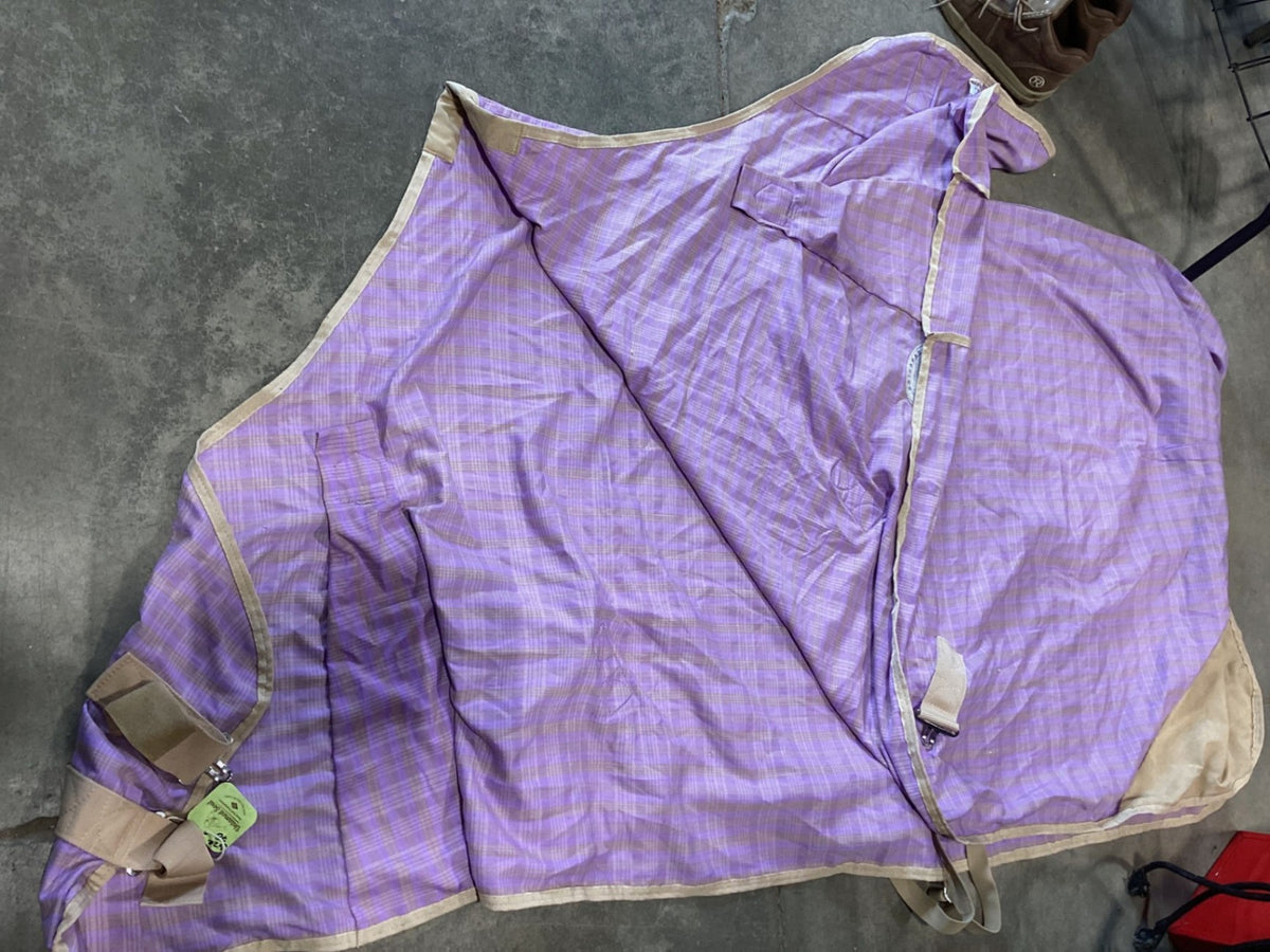 Stable Sheet – Purple Plaid, 78" | Used
