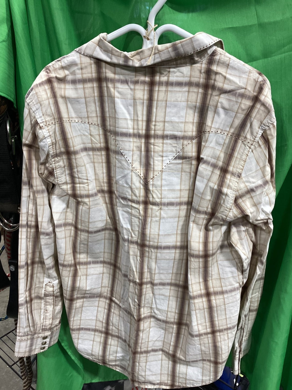 Western Shirt – Wrangler, Brown/Cream, XL | Used