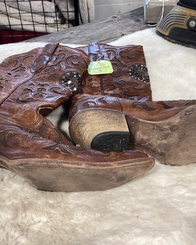 Cowboy Boots – Heart Bling, Size 10 | Used