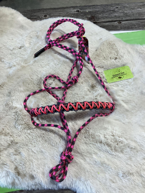 Halter – Rope, CP Custom Bling, Pink/Grey, Horse | Used