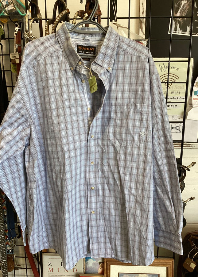 Western Shirt – Ariat, Blue/Brown, XXL | Used, Very Good
