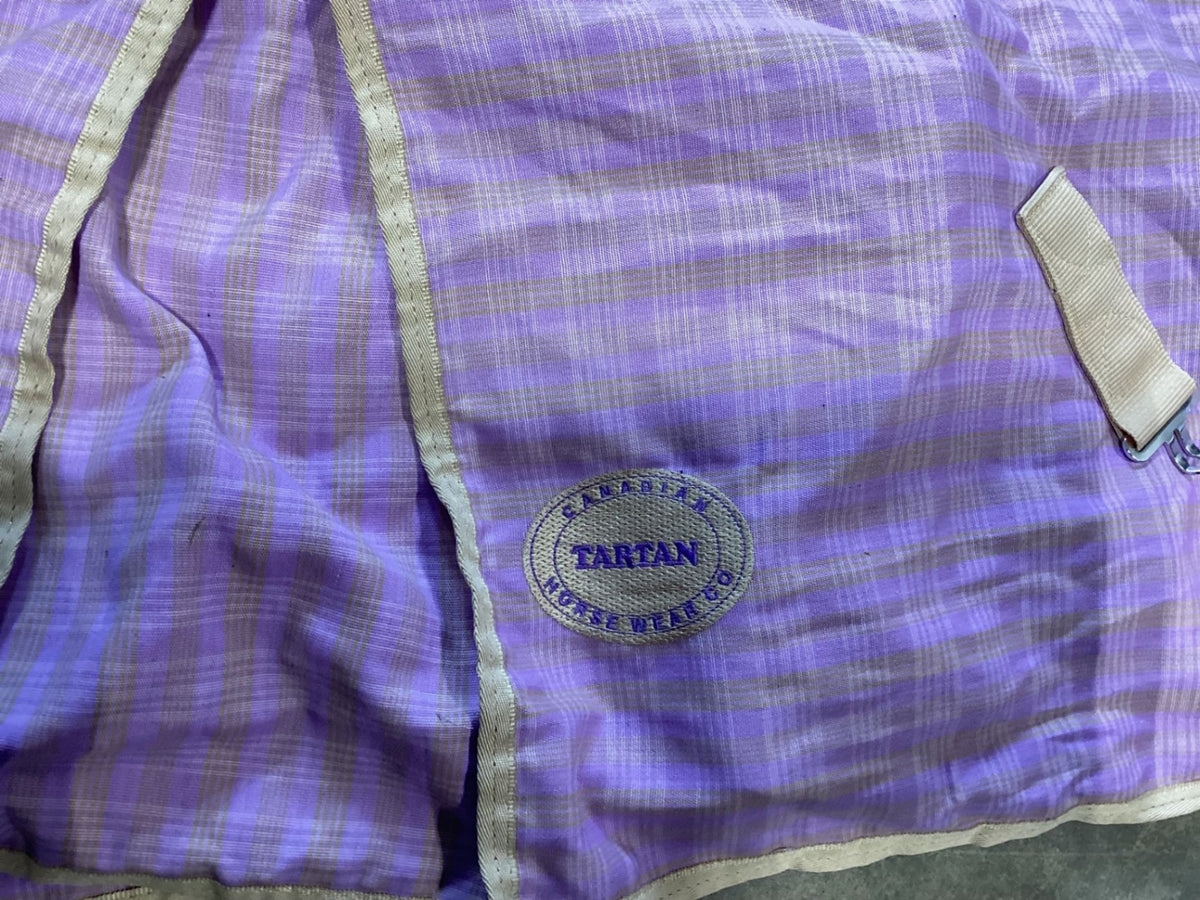 Stable Sheet – Purple Plaid, 78" | Used