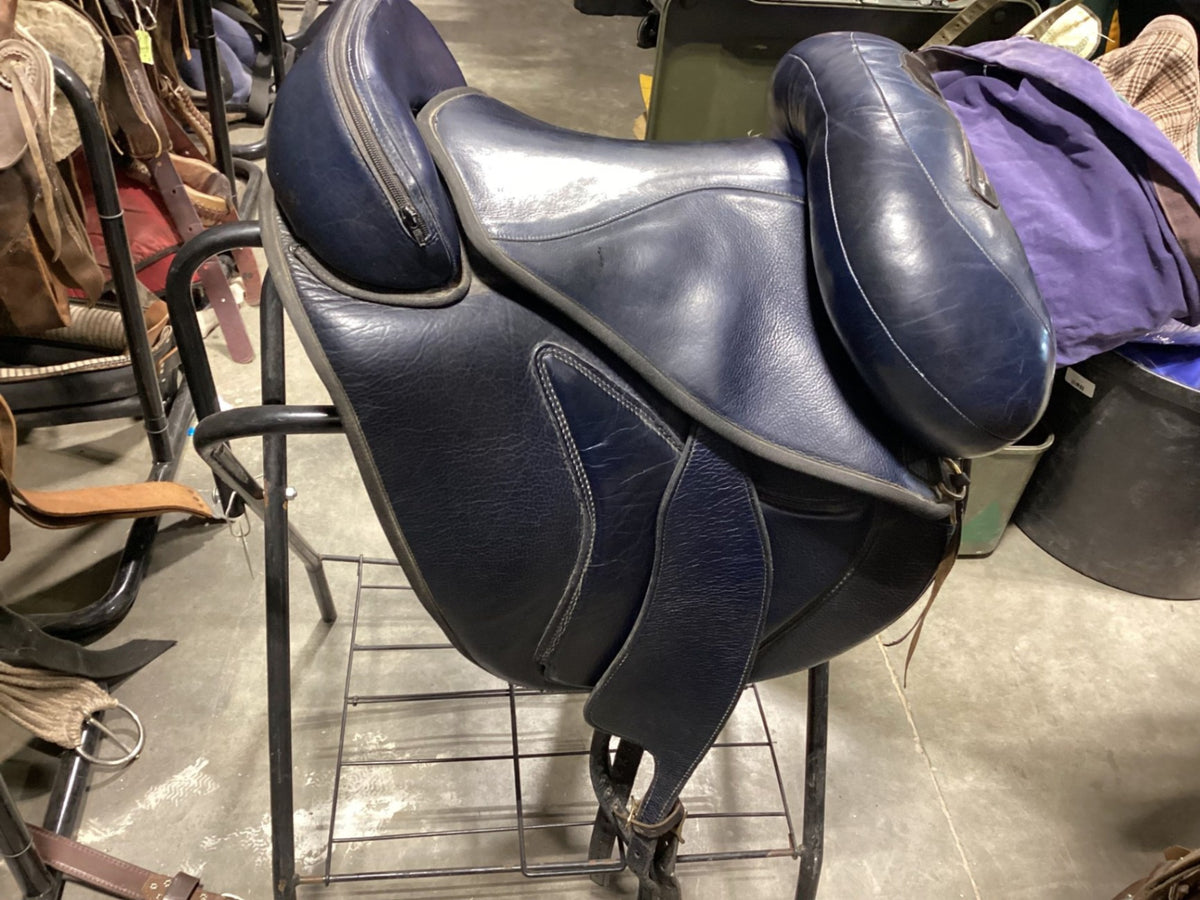 Treeless Saddle – Torsion, Blue S14" G6" with Girth | Used