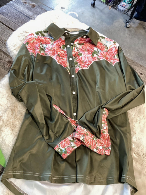 Western Shirt – Ranch Dress'n, Green, Large | Used, Like New