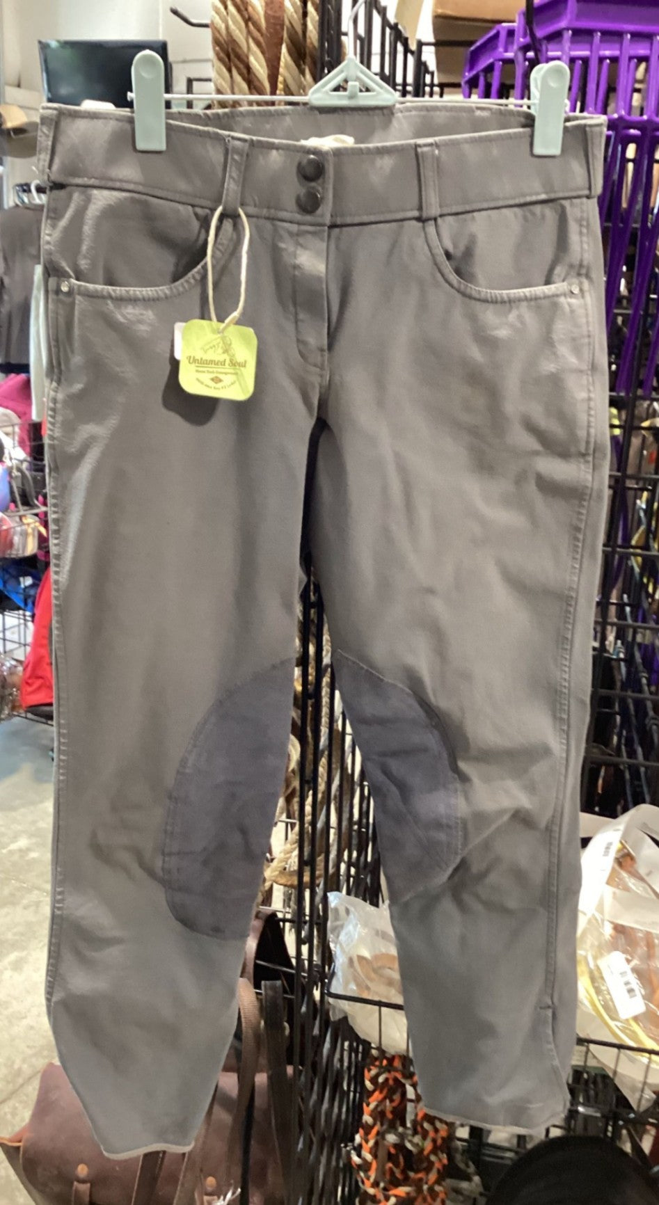 English Breeches – Tuscany, Dark Grey, Euro Seat, Front Zip, 28 | Used