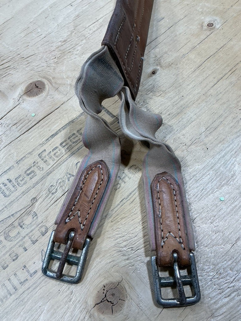 English Girth – Leather, Elastic Ends, 54" (Stretched) | Used