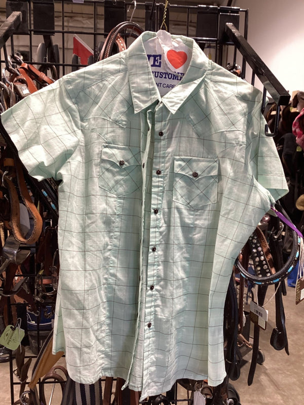Western Shirt – Wrangler, Teal Short Sleeve, Medium | New with Tags