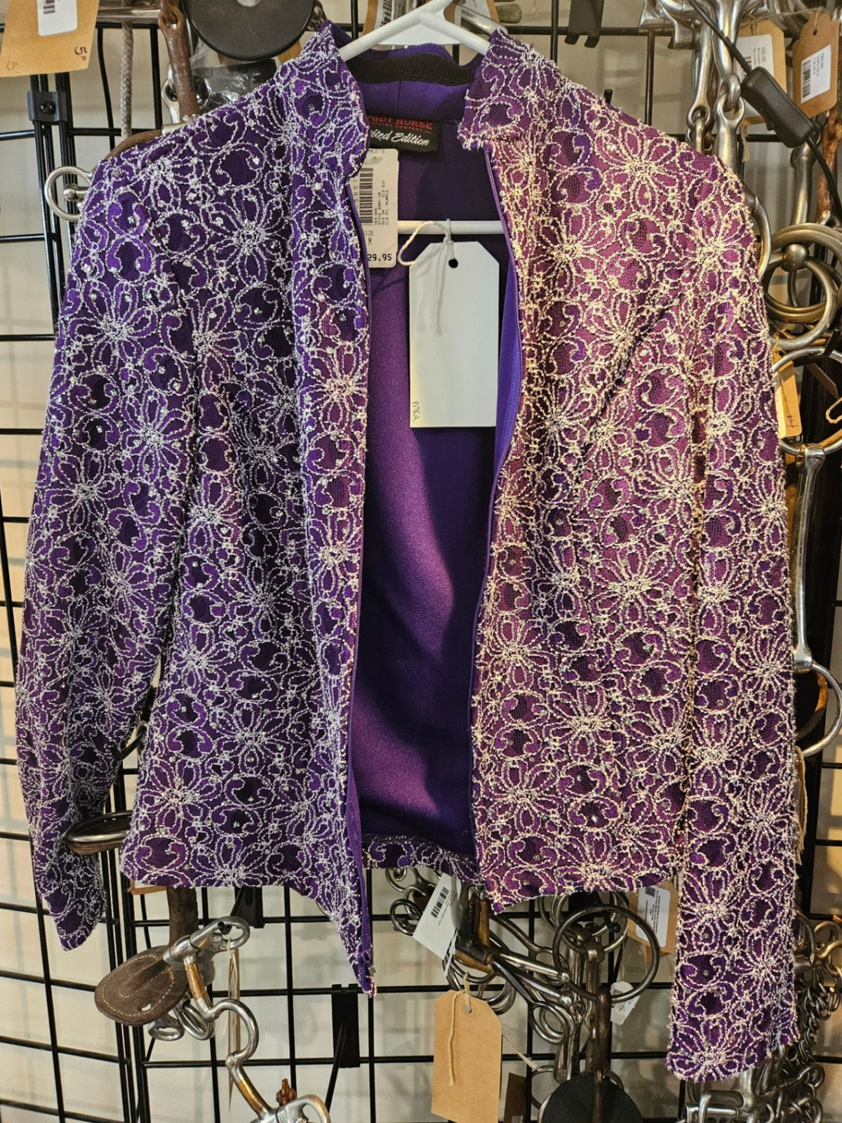 Western Show Shirt – Hobby Horse, Purple Bling, Medium | New