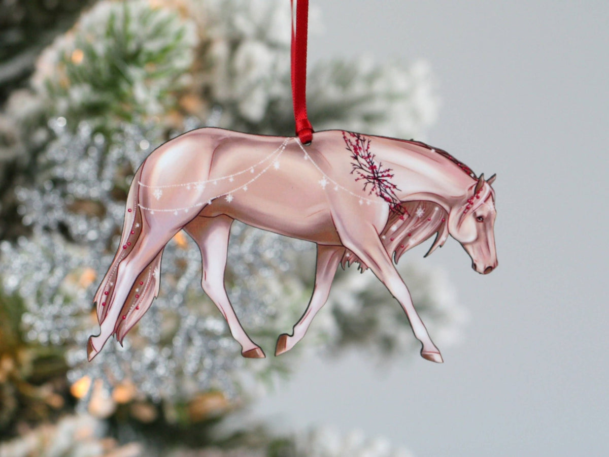 Ornament – Quarter Horse, Snowflakes & Berries | New