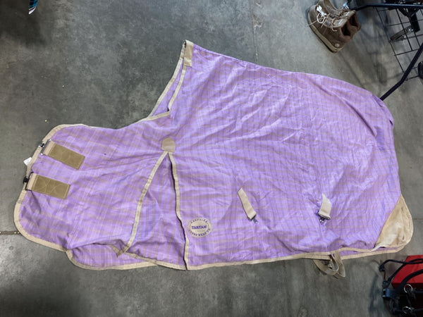 Stable Sheet – Purple Plaid, 78" | Used
