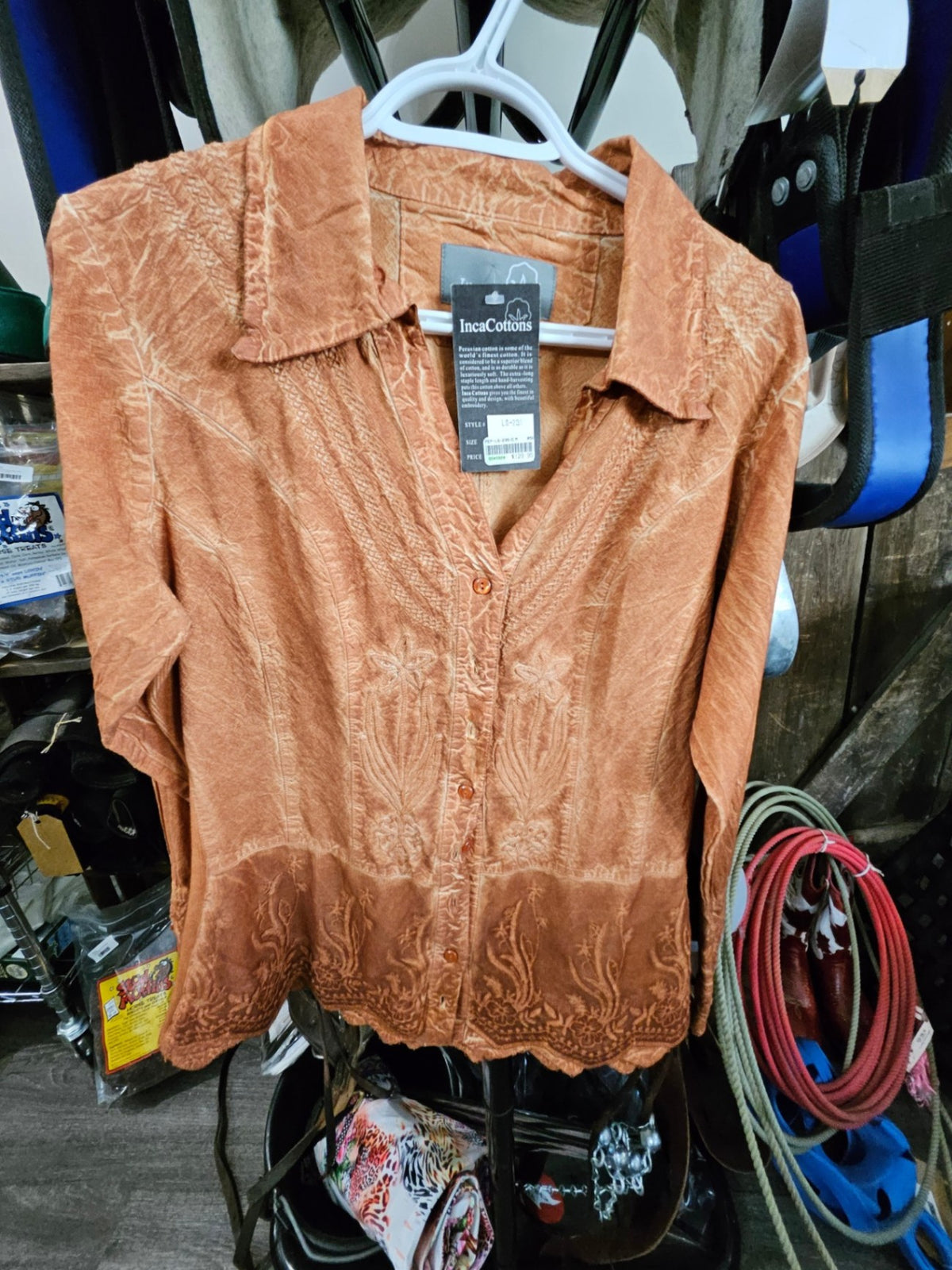 Shirt – Inca Cottons Peruvian Cotton, Brown | New with Tags