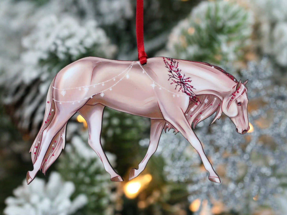 Ornament – Quarter Horse, Snowflakes & Berries | New