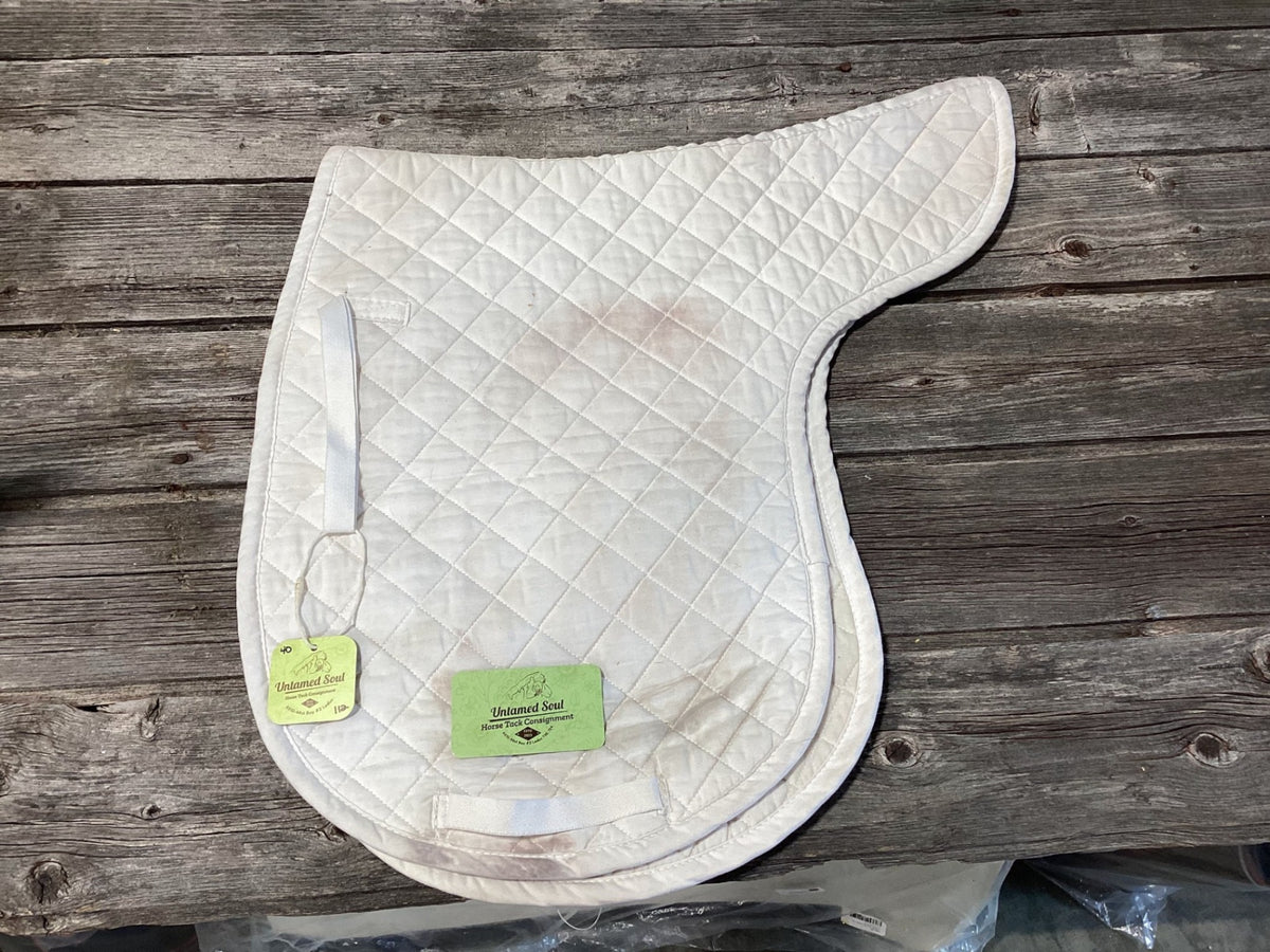 English 1/2 Saddle Pad – Quilted, White | Used
