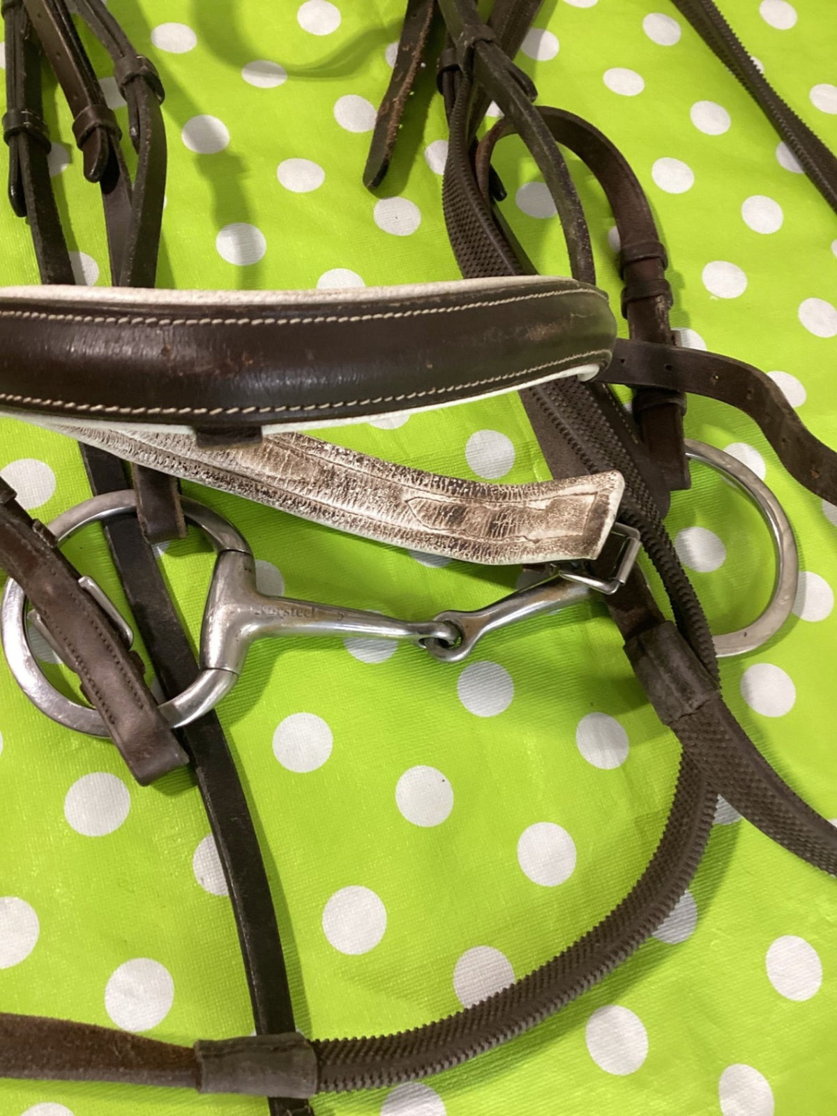 English Bridle with Bit & Rubber Reins – Bling | Used