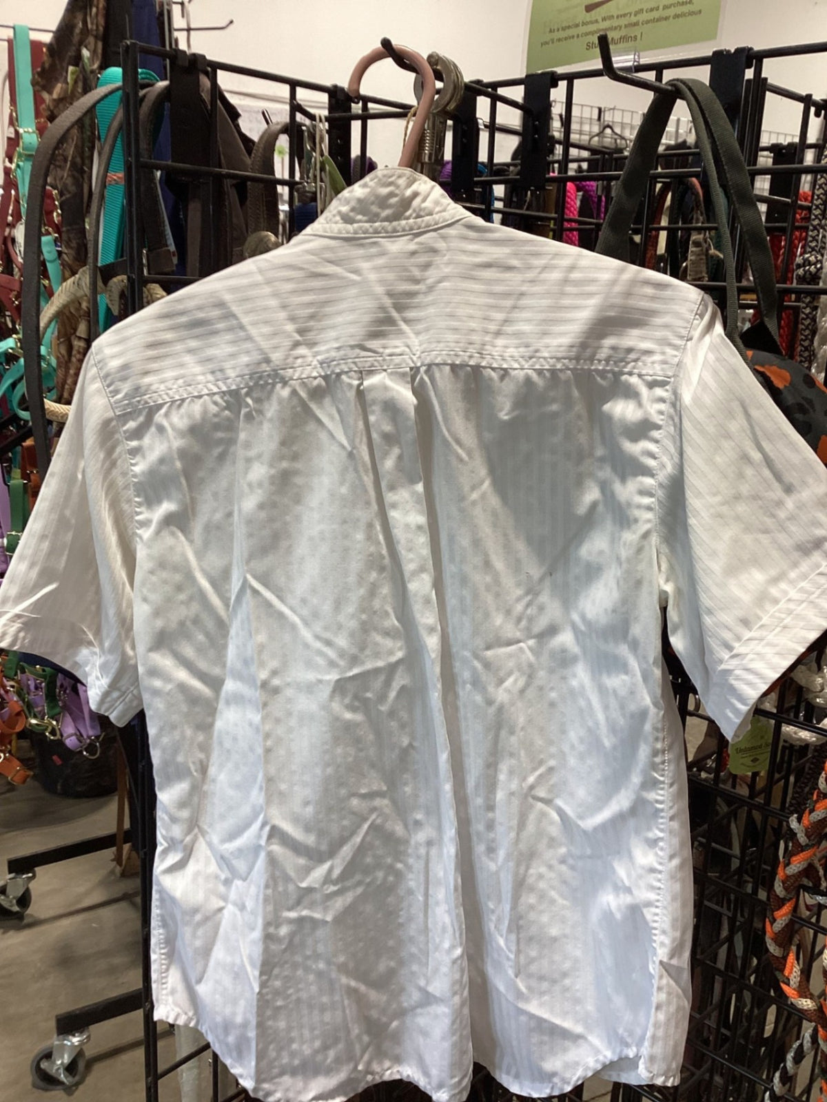 English Show Shirt – White, Sleeveless, Small | Used