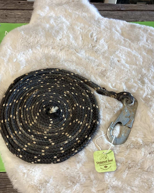 Lunge Line – Black/White Nylon with Clip | Used