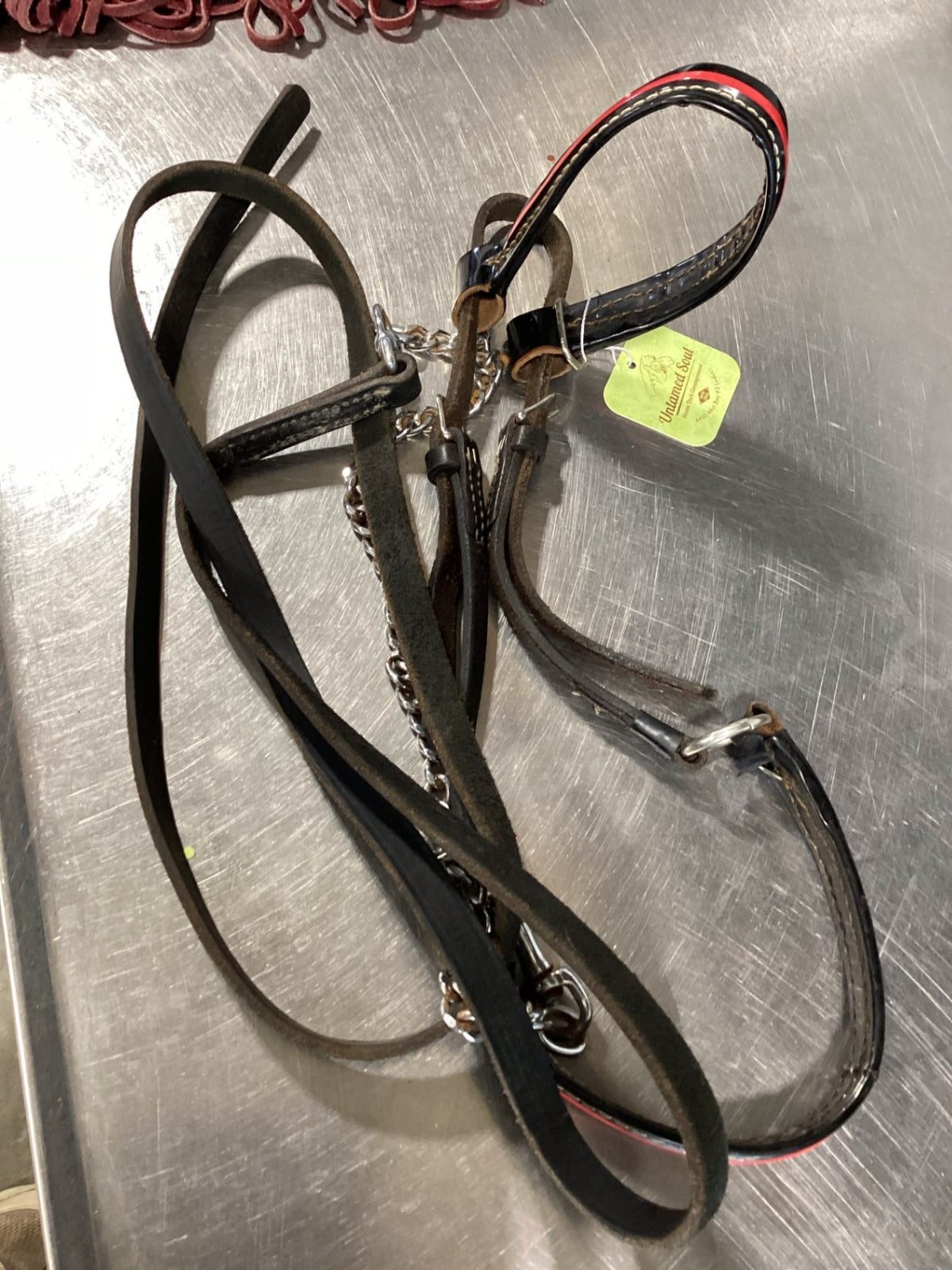 Show Halter – Red with Leather Lead | Used
