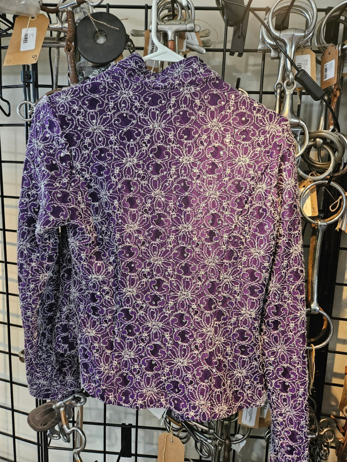 Western Show Shirt – Hobby Horse, Purple Bling, Medium | New