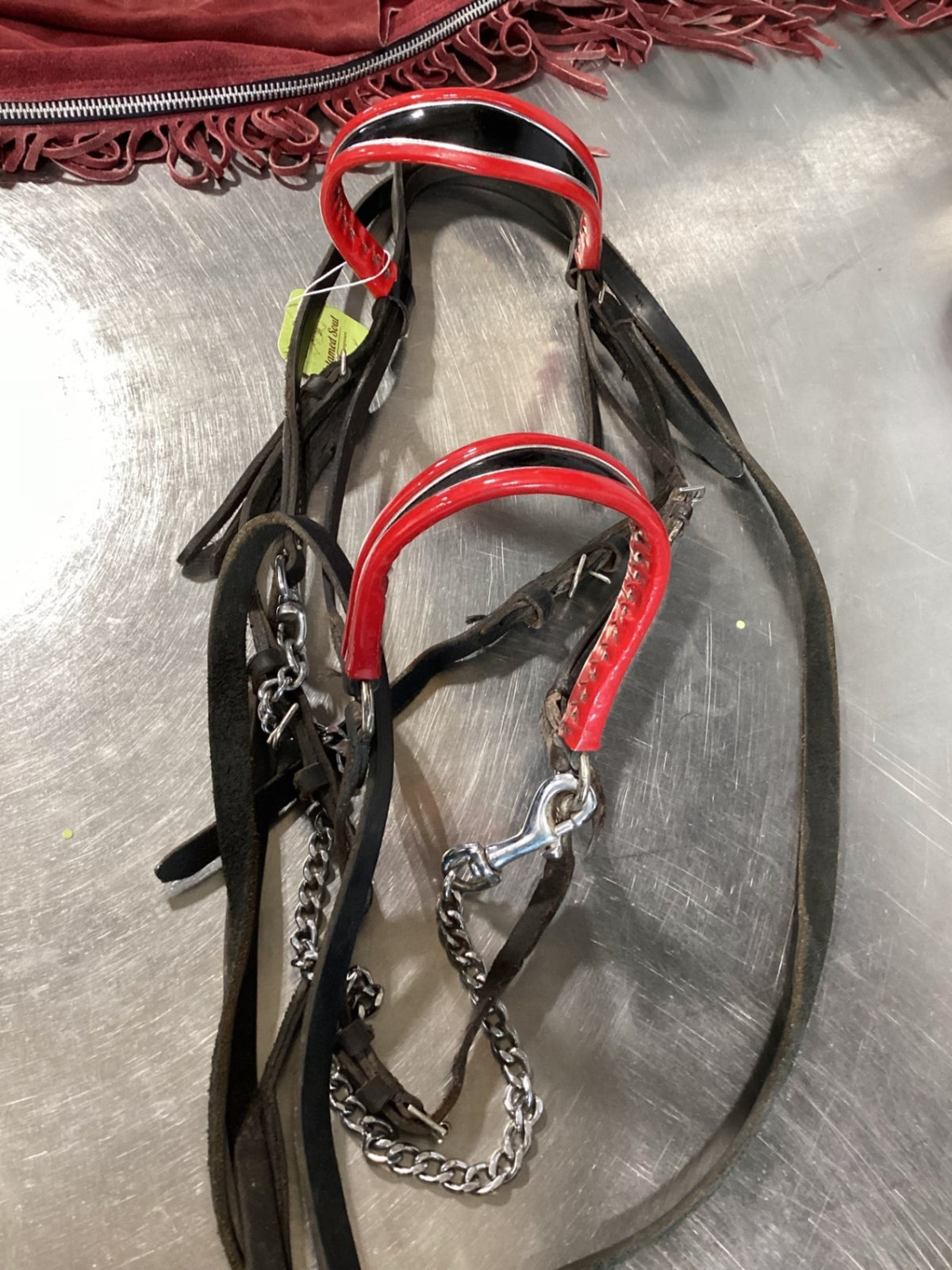 Show Halter/Bridle – Red with Lead | Used