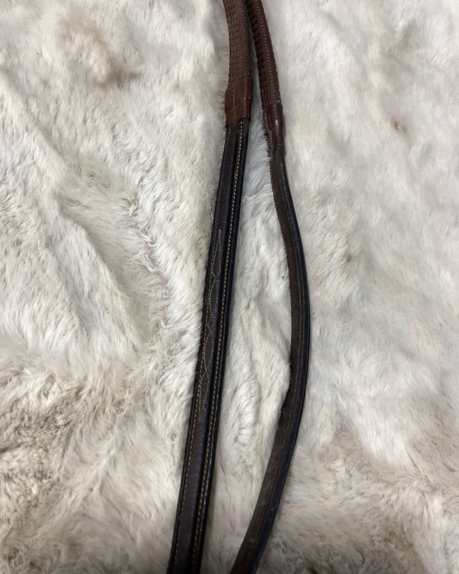 English Reins – Rubber, Dark Oil, Fancy Stitch | Used