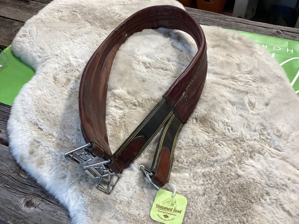 English Girth – Brown Leather, Elastic End, 125 cm | Used