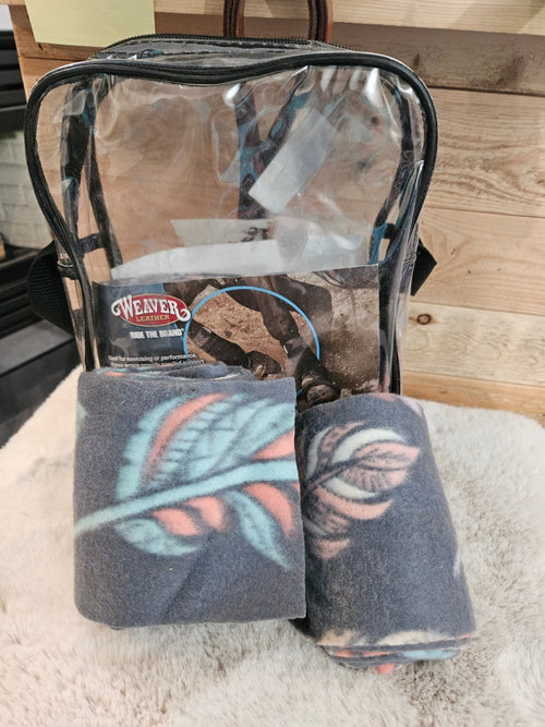 Polo Wraps – Weaver, Grey with Teal/Orange Leaves (Set of 4) | Used, Like New
