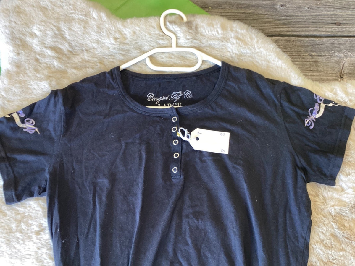 T-Shirt – Cowgirl Tuff, Black, Large | Used