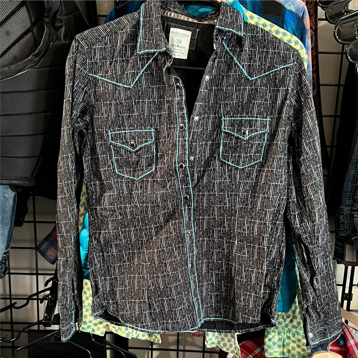 Western Shirt – Panhandle Women's, Black/White/Blue, XS | Used