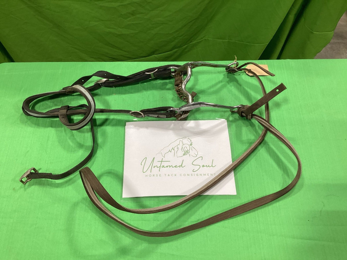 English Bridle & Bit – Black/Blue, 4.5" | Used