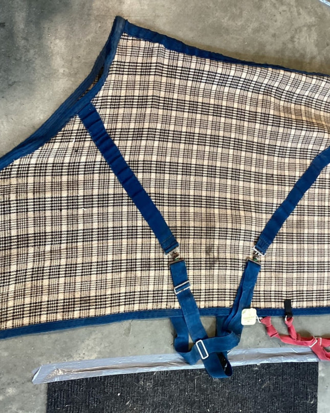 Stable Sheet – Brown/Blue Plaid, 60" | Used