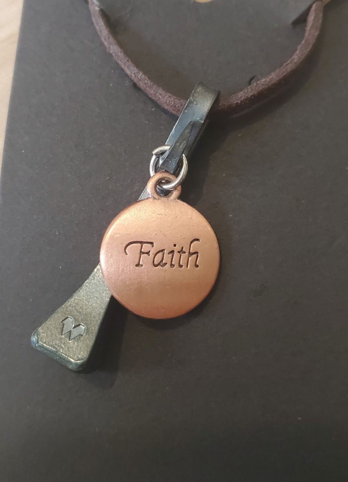 Pendant – Horseshoe Nail & Faith Charm | New