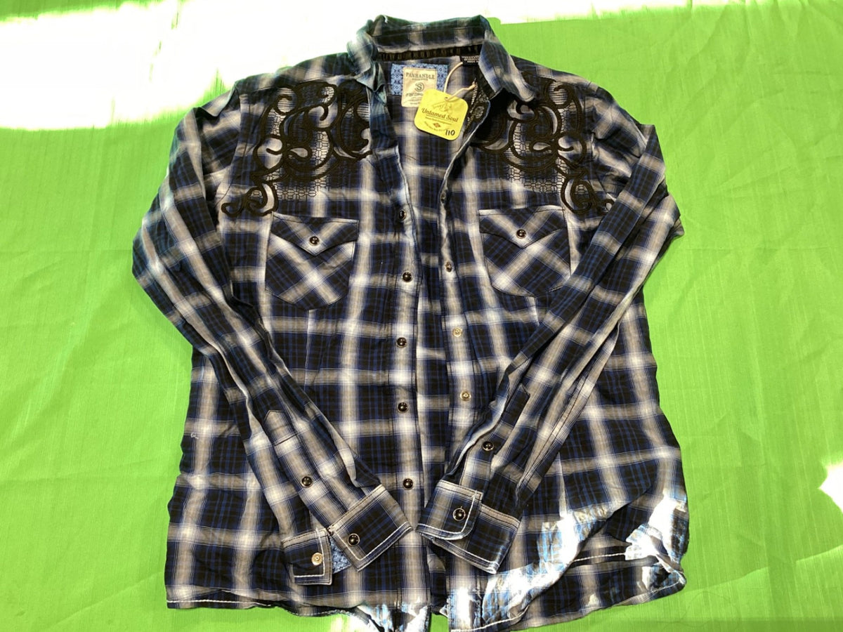 Western Shirt – Panhandle, Blue Plaid, Small | Used