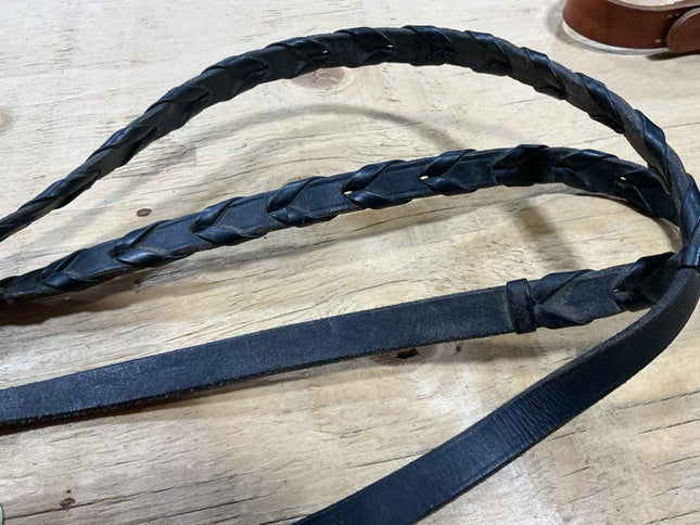 English Reins – Braided, Black Leather | Used