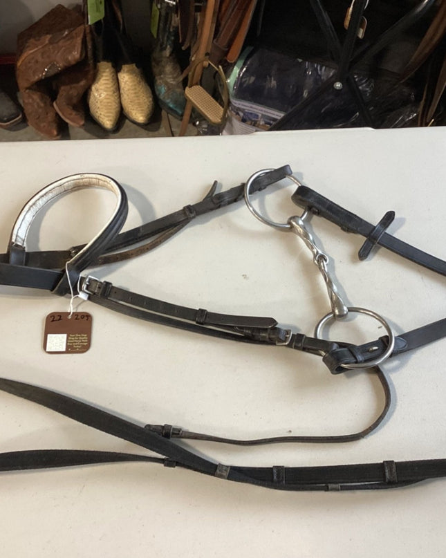 English Bridle – Schooling with 5" Bit & Reins | Used
