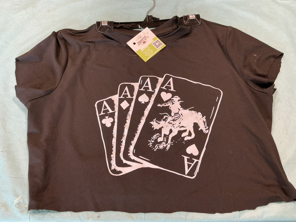 T shirt Black Medium Poker Hand 