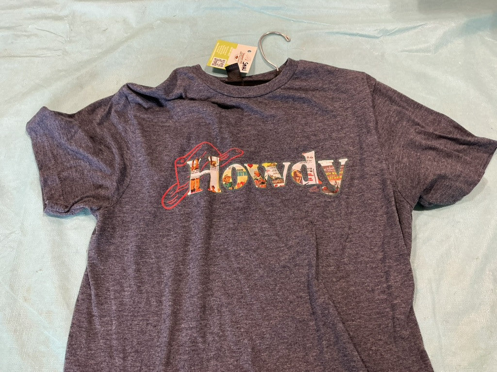 T Shirt Grey Howdy Small 