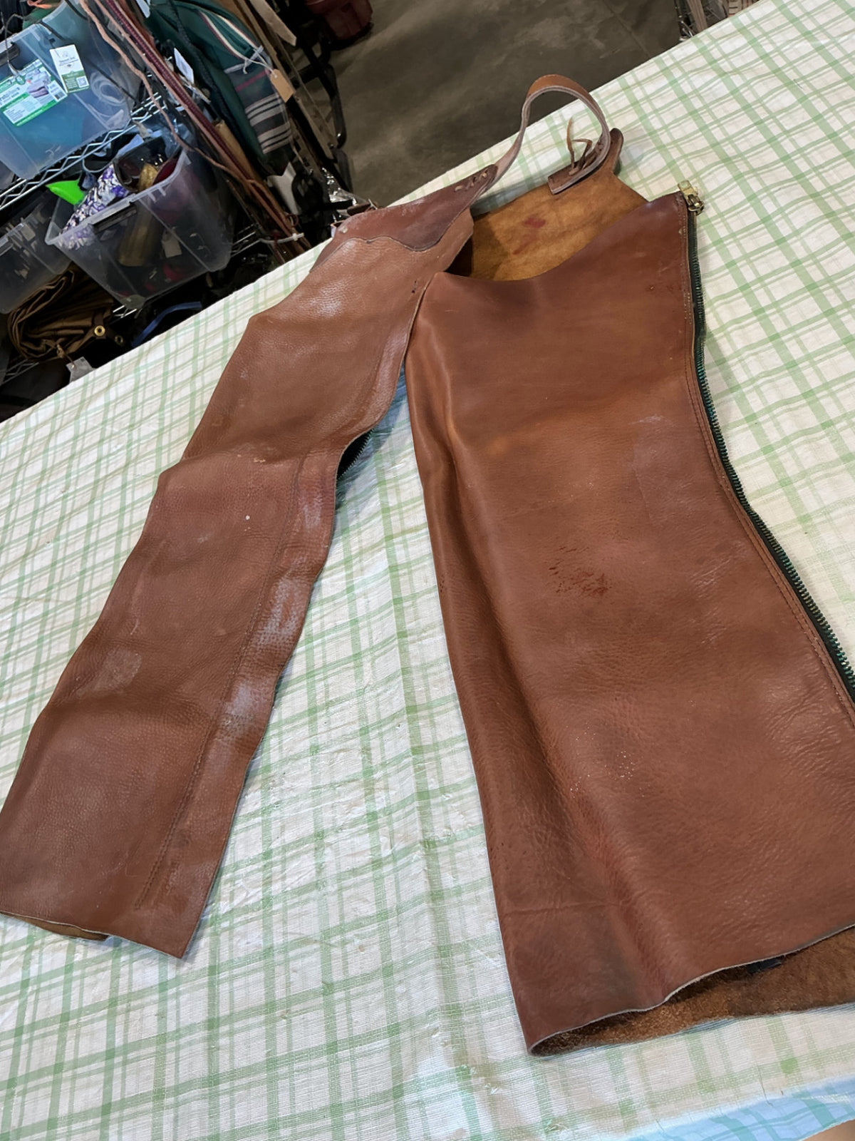 western chink chaps brown leather 
