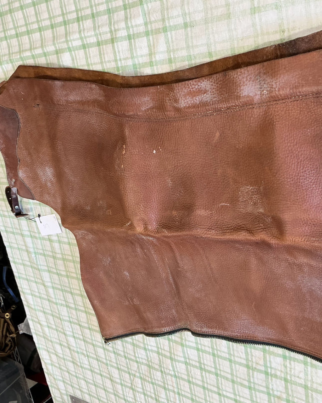 western chink chaps brown leather 