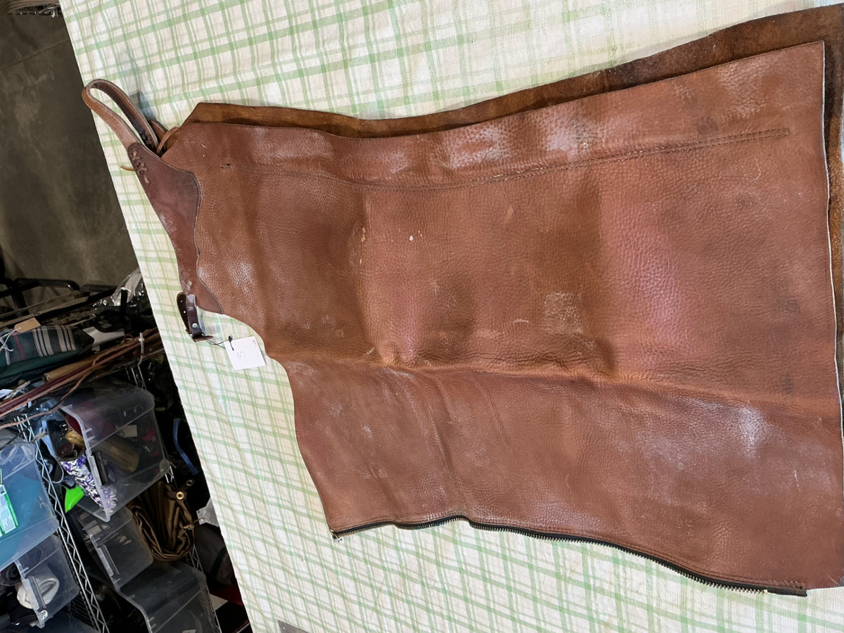 western chink chaps brown leather 