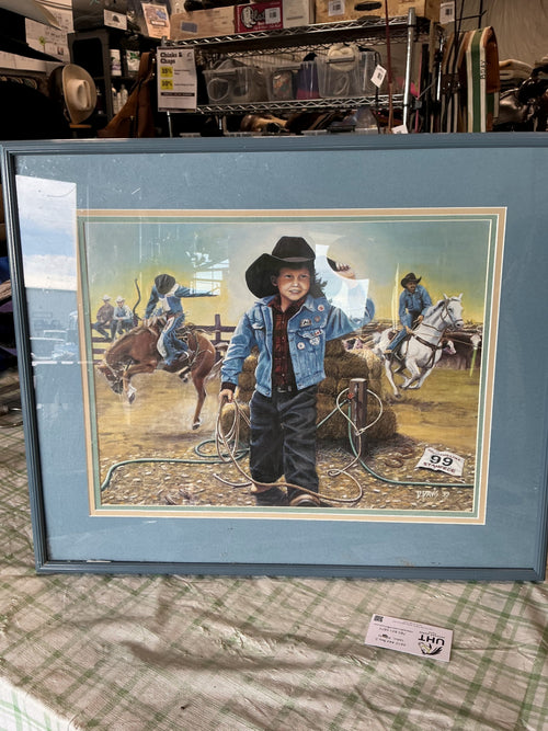 Picture – Framed, Blue Frame, Large | Used, Very Good