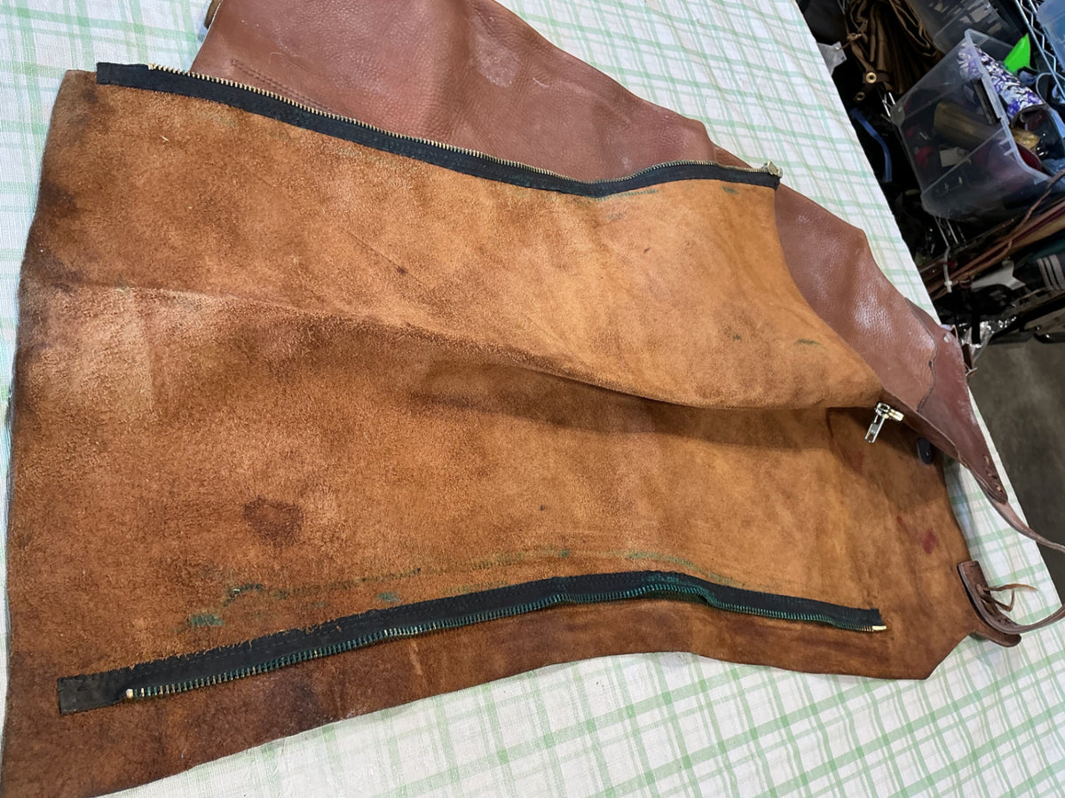 western chink chaps brown leather 