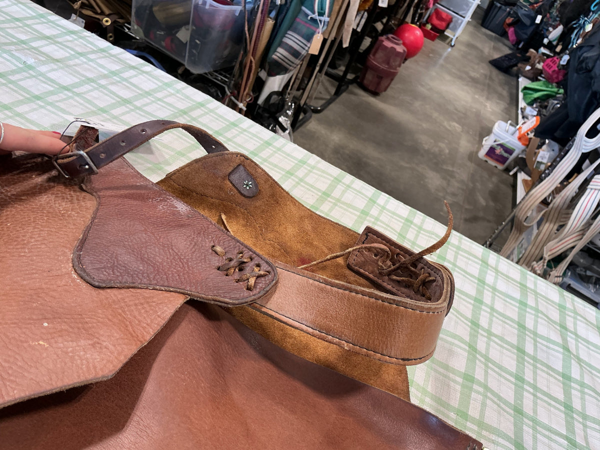 western chink chaps brown leather 