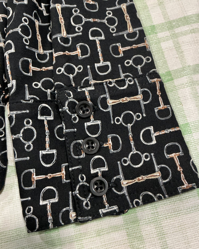 buton up shirt black large 