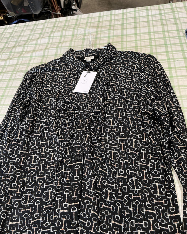 buton up shirt black large 